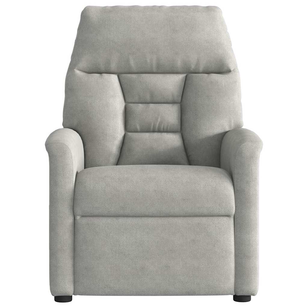 Fauteuil inclinable électrique gris clair tissu microfibre - XIOS