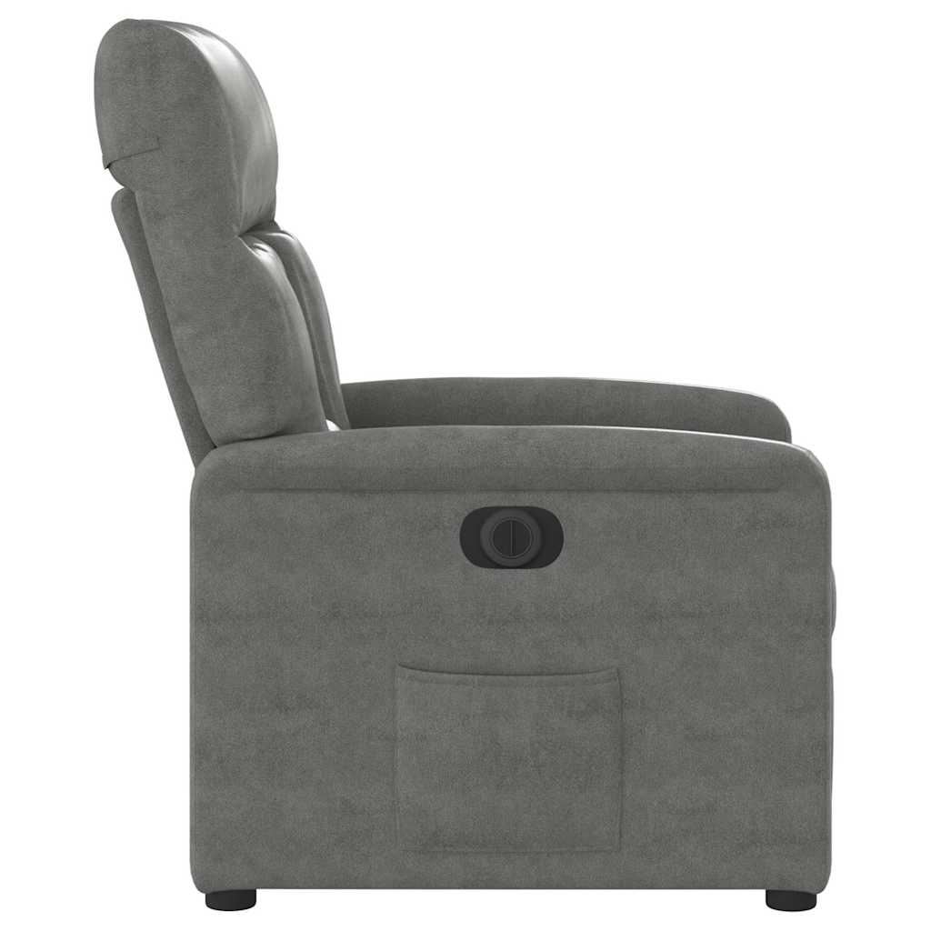 Fauteuil inclinable électrique gris foncé tissu microfibre - XIOS