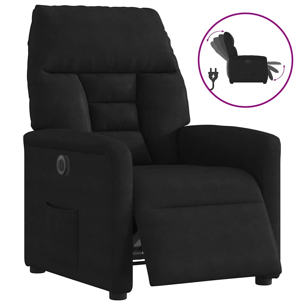 Fauteuil inclinable électrique noir tissu microfibre - XIOS
