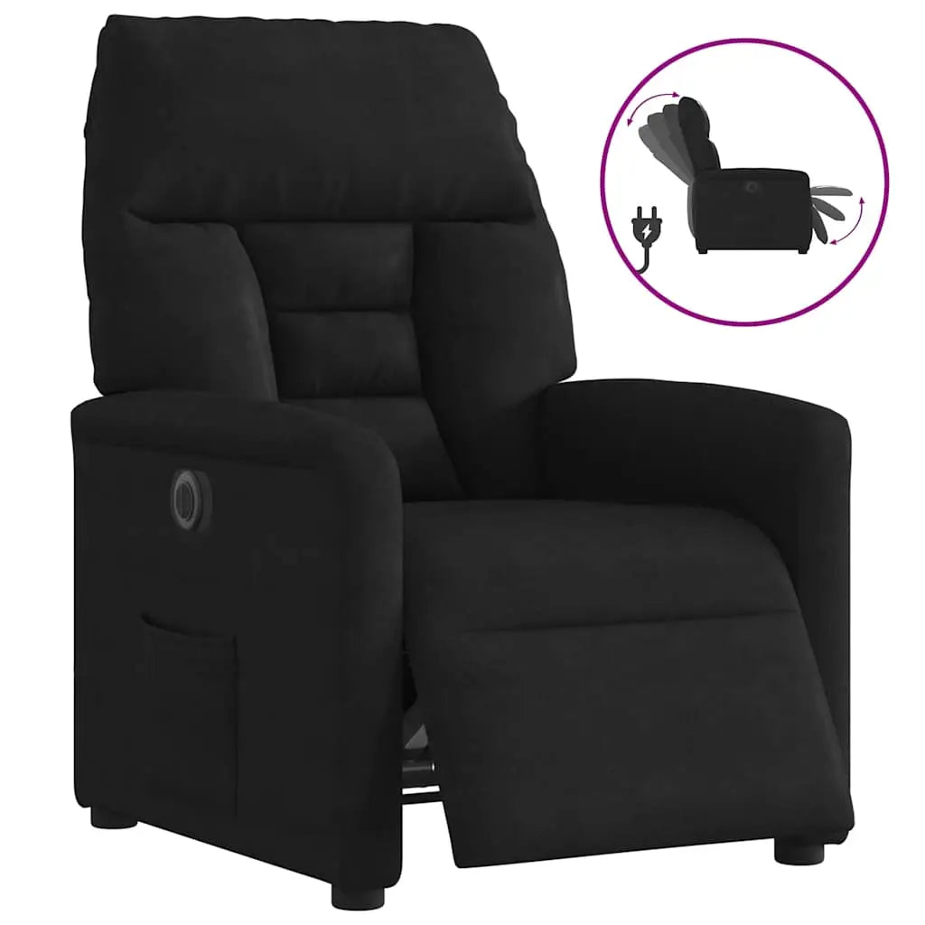 Fauteuil inclinable électrique noir tissu microfibre - XIOS