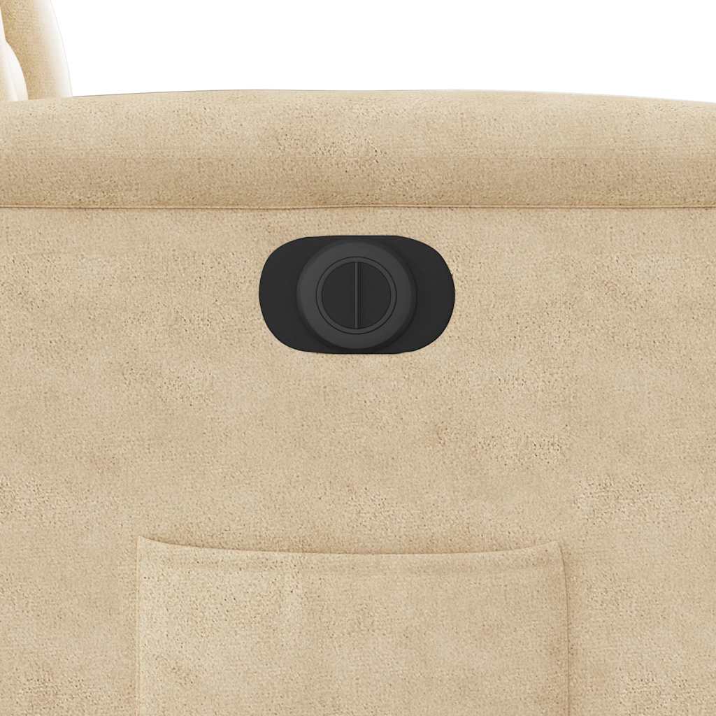 Fauteuil inclinable électrique crème tissu microfibre