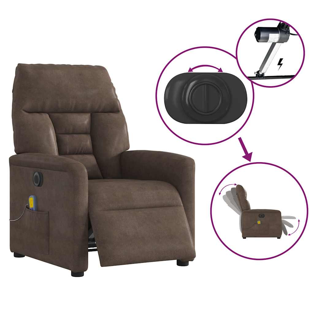 Fauteuil inclinable de massage électrique marron