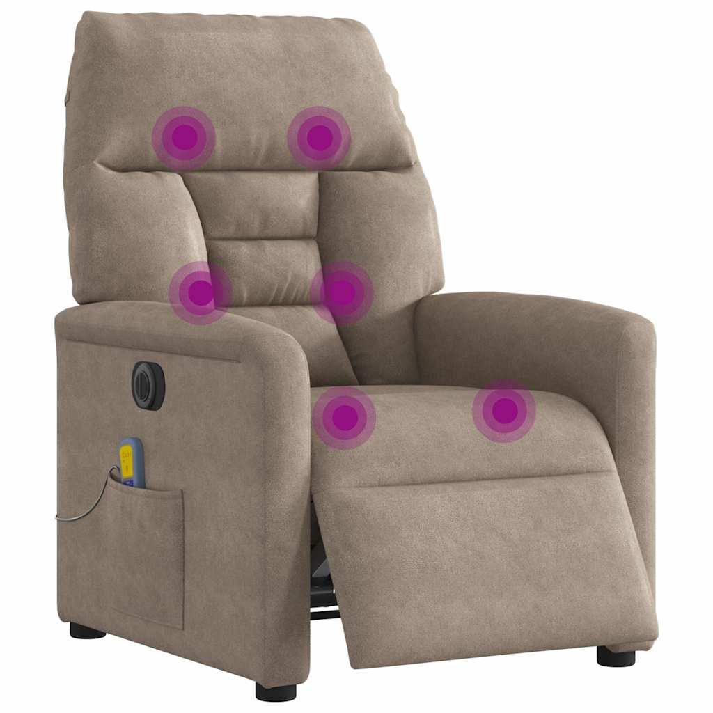 Fauteuil inclinable de massage électrique taupe