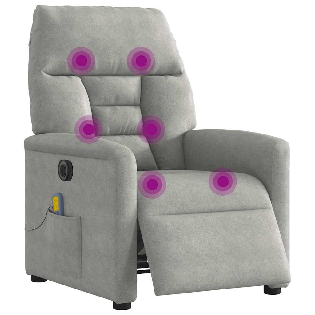 Fauteuil inclinable de massage électrique gris clair