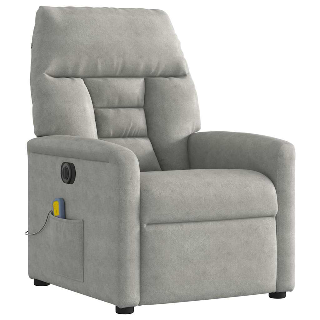 Fauteuil inclinable de massage électrique gris clair