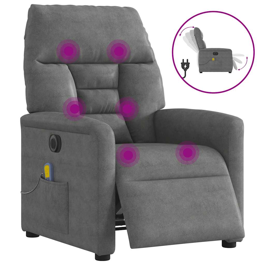 Fauteuil inclinable de massage électrique gris foncé - XIOS