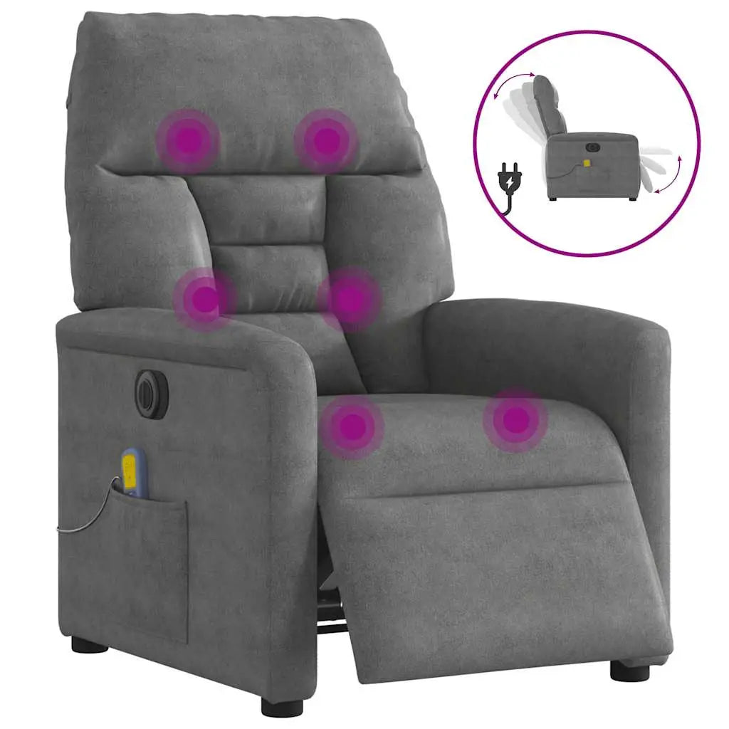 Fauteuil inclinable de massage électrique gris foncé - XIOS