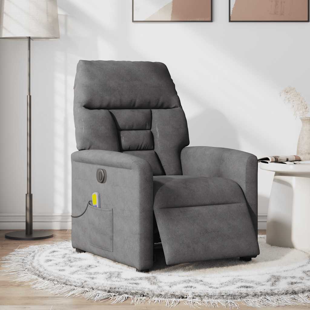 Fauteuil inclinable de massage électrique gris foncé