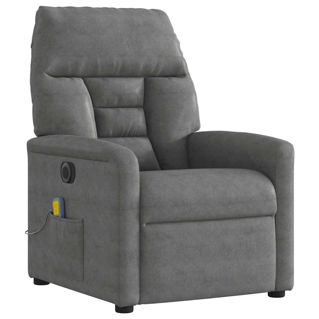 Fauteuil inclinable de massage électrique gris foncé