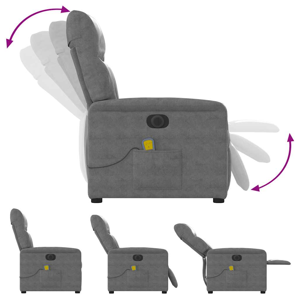 Fauteuil inclinable de massage électrique gris foncé