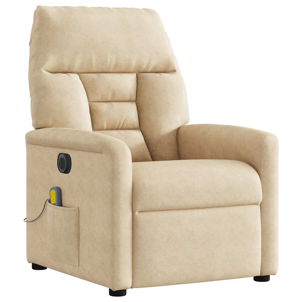 Fauteuil inclinable de massage électrique crème
