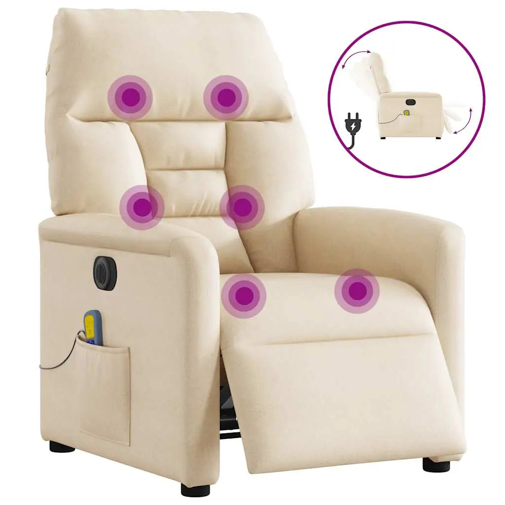 Fauteuil inclinable de massage électrique beige - XIOS