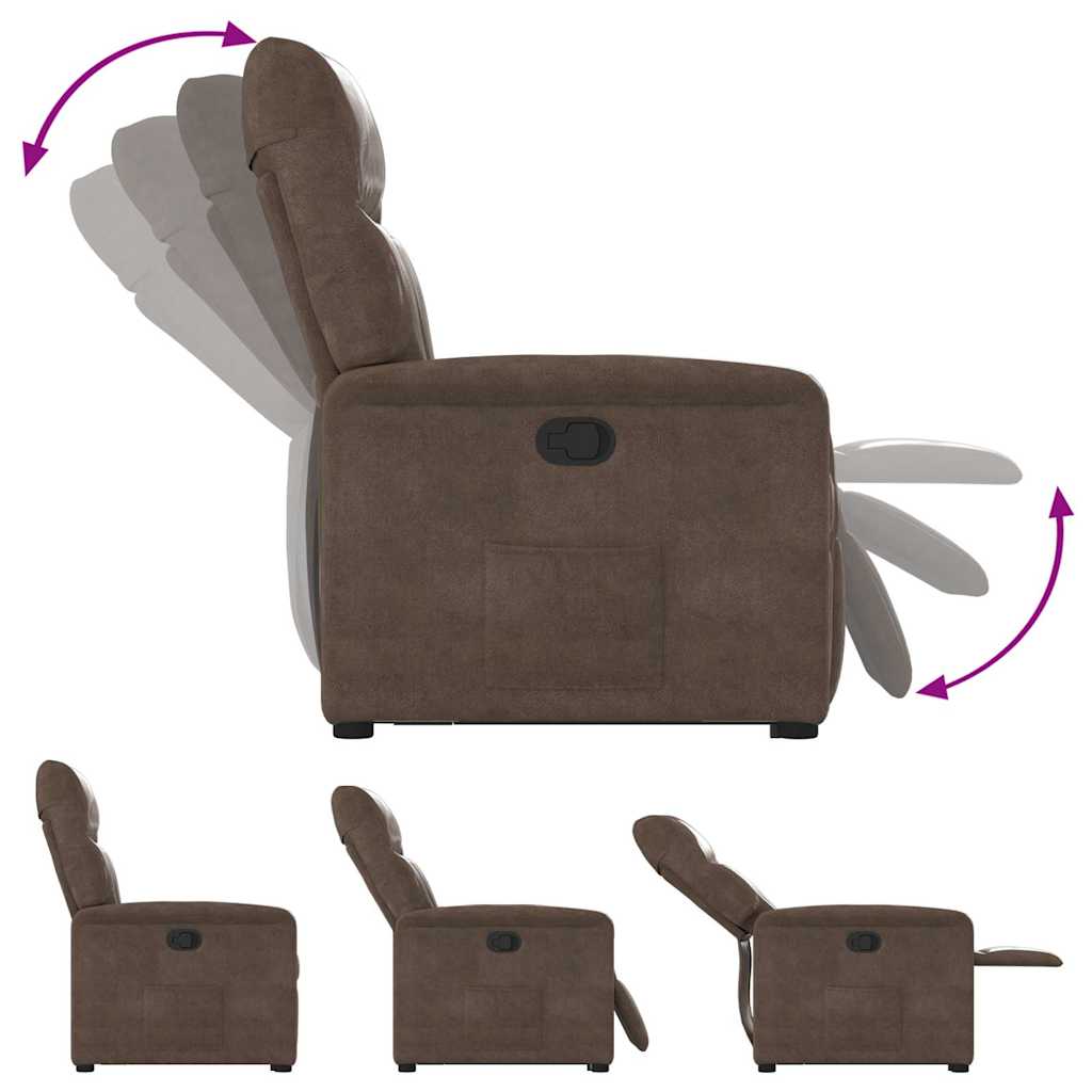 Fauteuil inclinable marron tissu microfibre