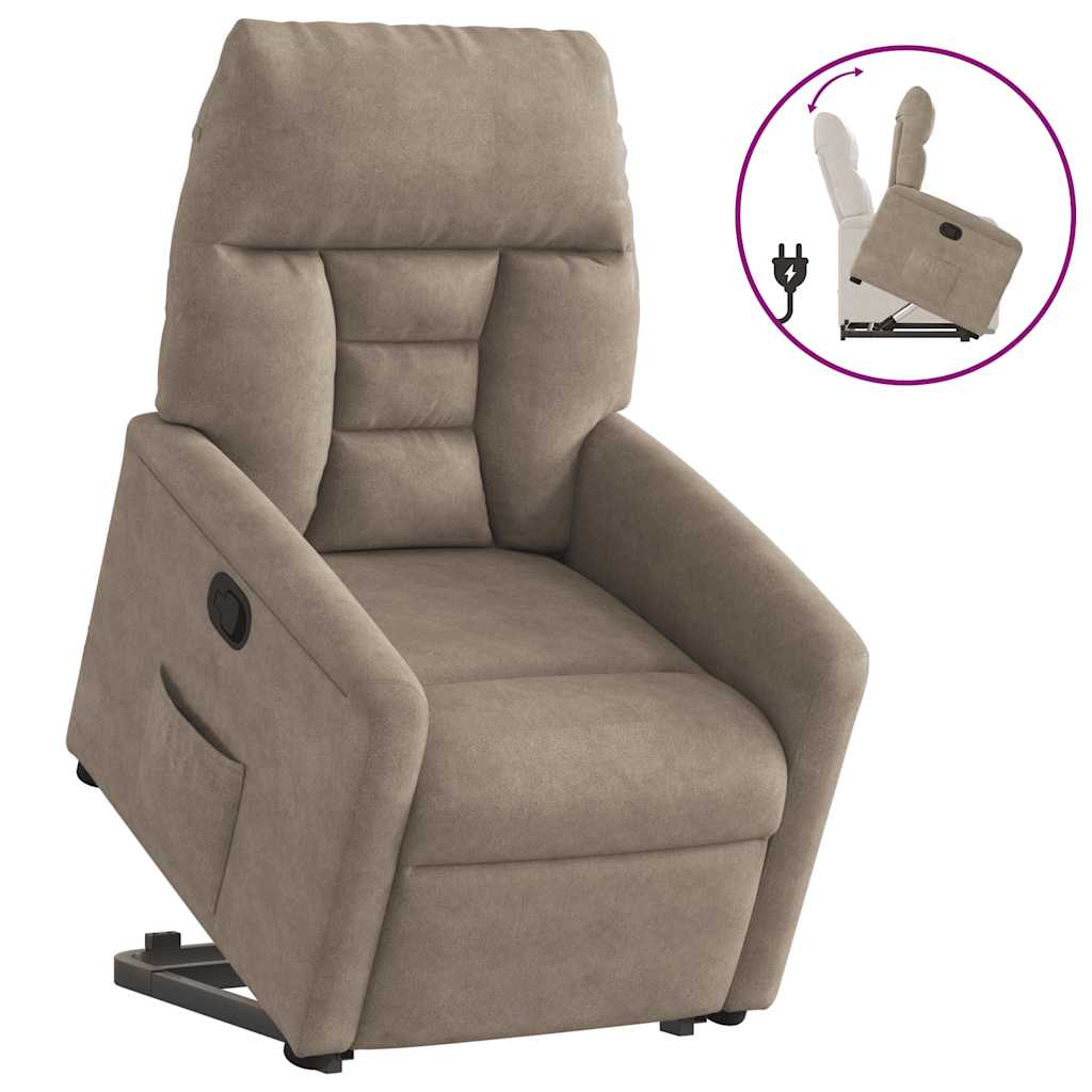 Fauteuil inclinable taupe tissu microfibre