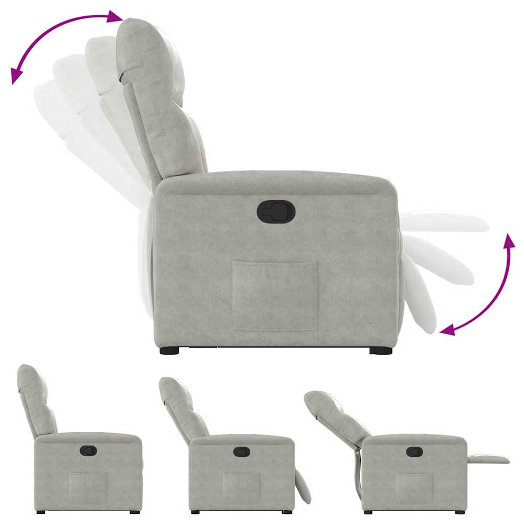 Fauteuil inclinable gris clair tissu microfibre - XIOS
