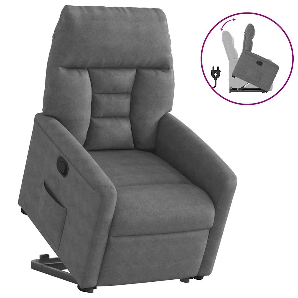 Fauteuil inclinable gris foncé tissu microfibre - XIOS