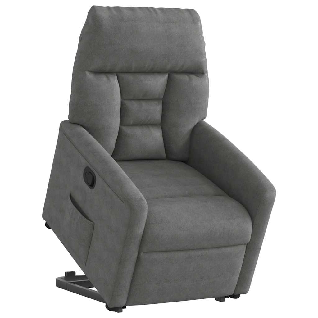 Fauteuil inclinable gris foncé tissu microfibre - XIOS