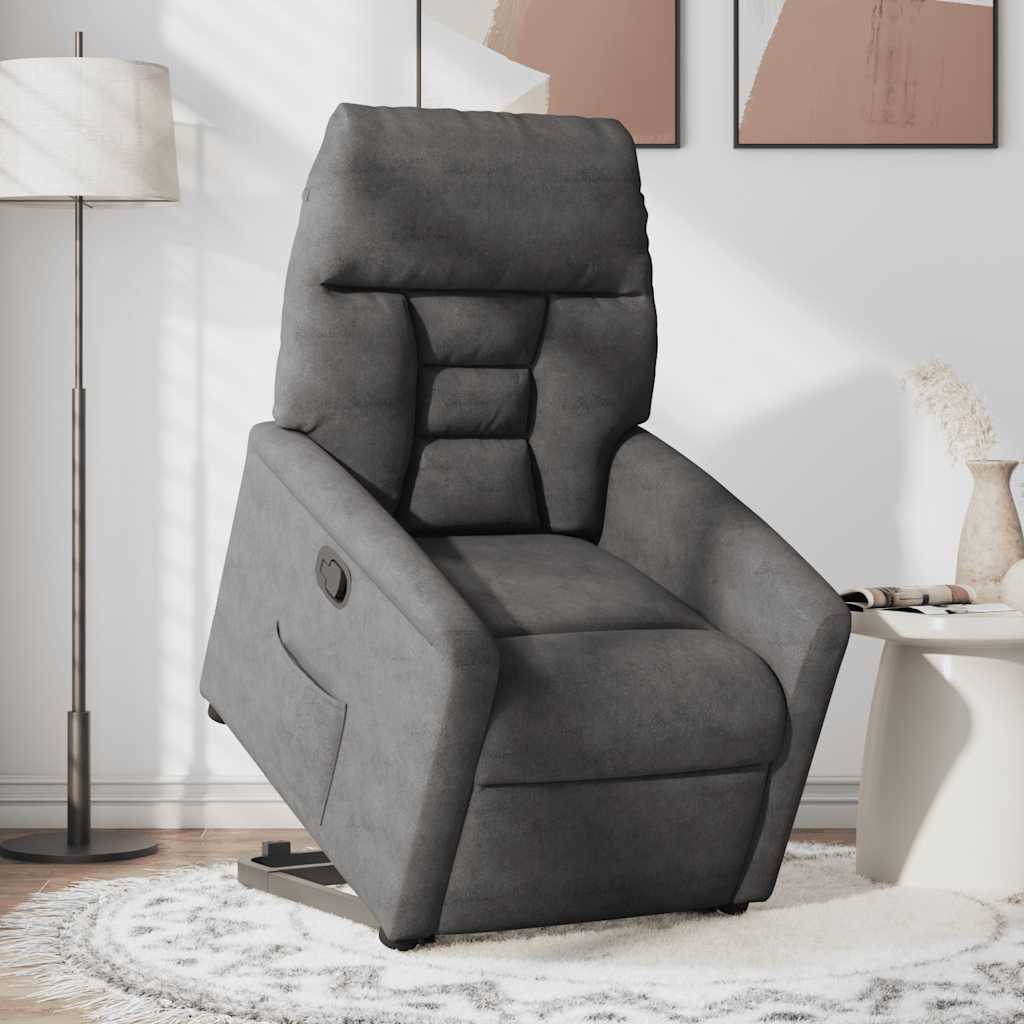 Fauteuil inclinable gris foncé tissu microfibre - XIOS