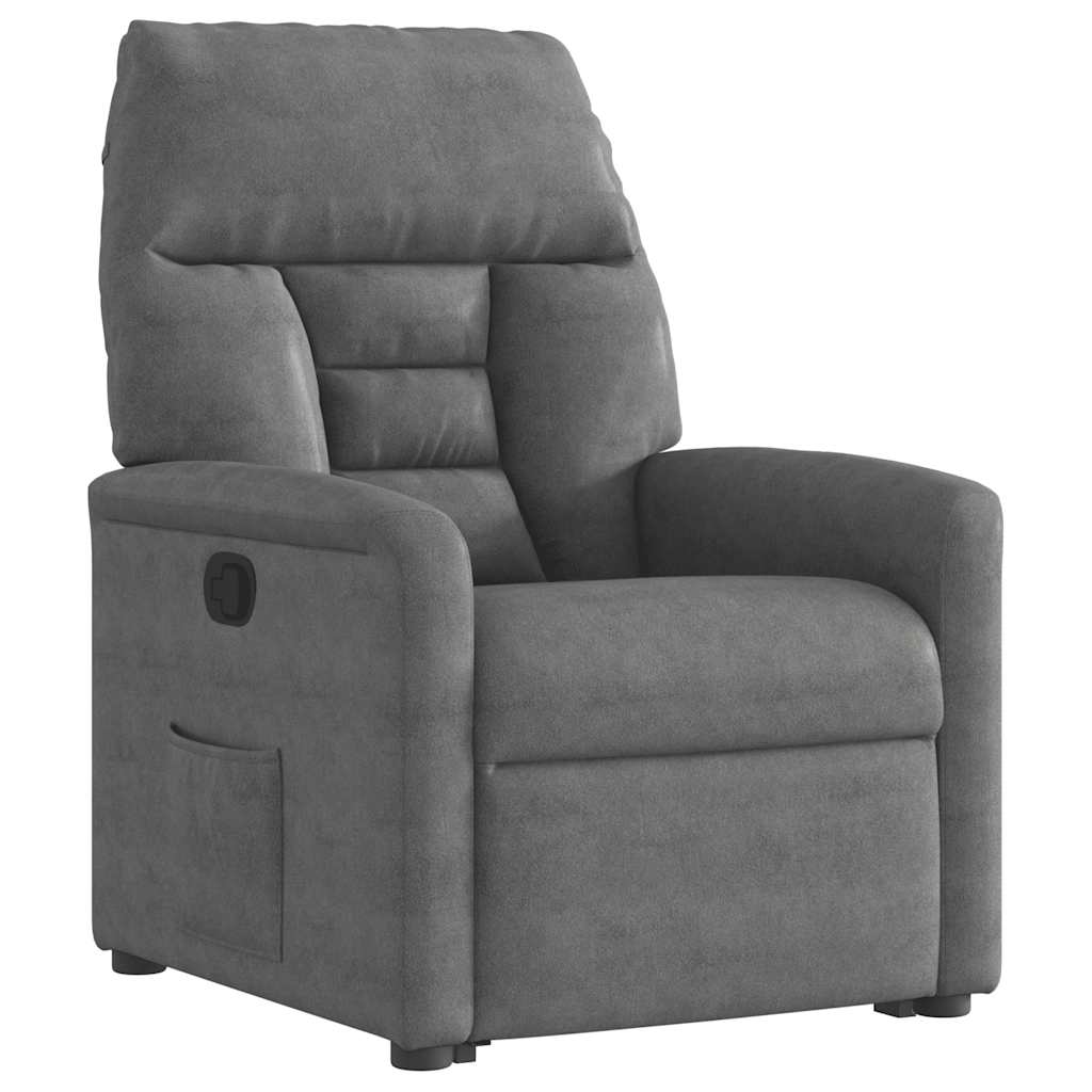Fauteuil inclinable gris foncé tissu microfibre - XIOS