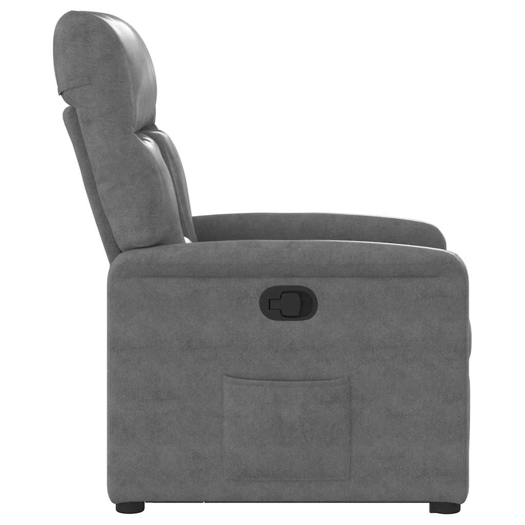 Fauteuil inclinable gris foncé tissu microfibre - XIOS