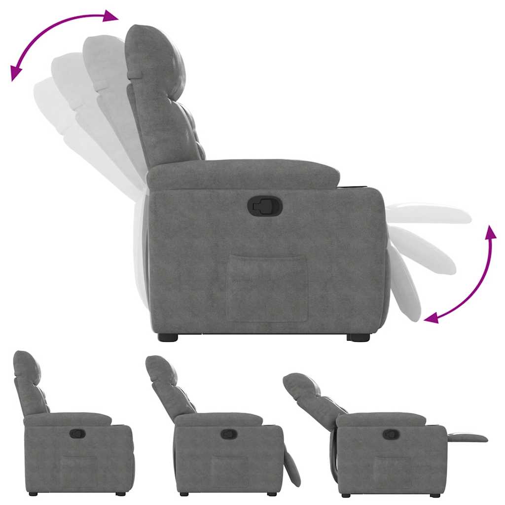 Fauteuil inclinable gris foncé tissu microfibre - XIOS