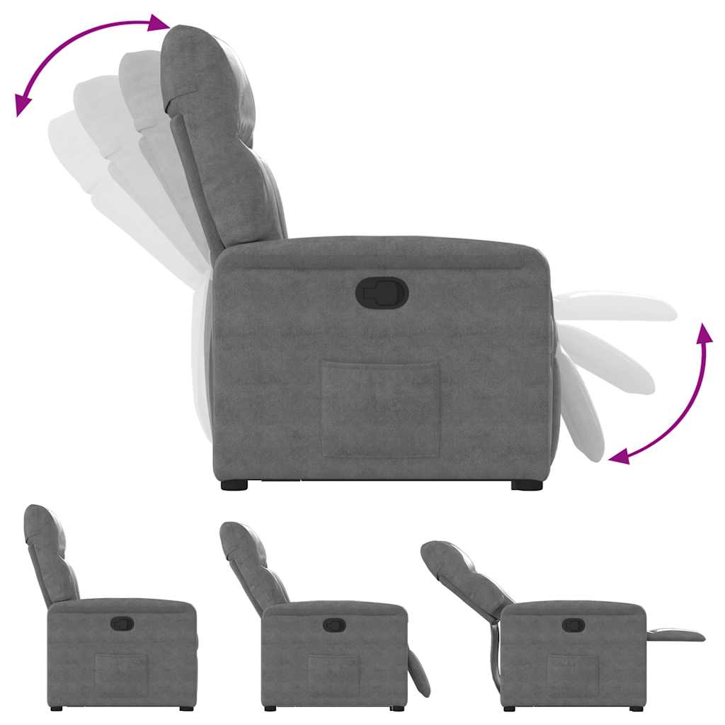 Fauteuil inclinable gris foncé tissu microfibre - XIOS