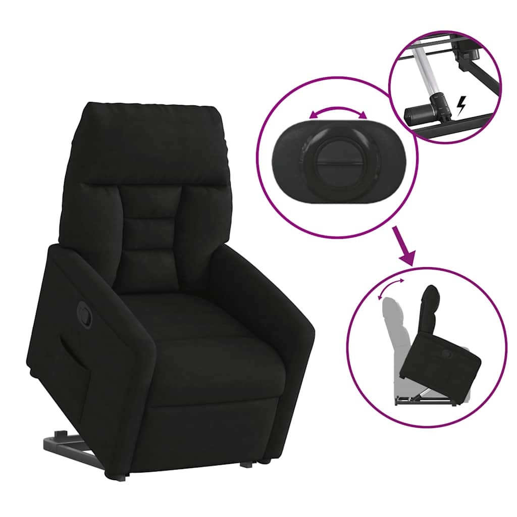 Fauteuil inclinable noir tissu microfibre - XIOS