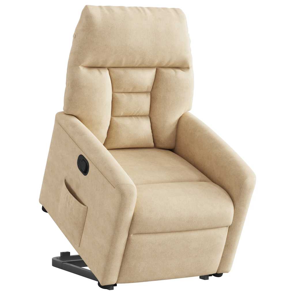 Fauteuil inclinable crème tissu microfibre