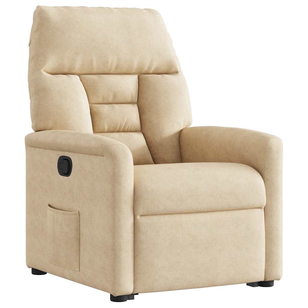 Fauteuil inclinable crème tissu microfibre