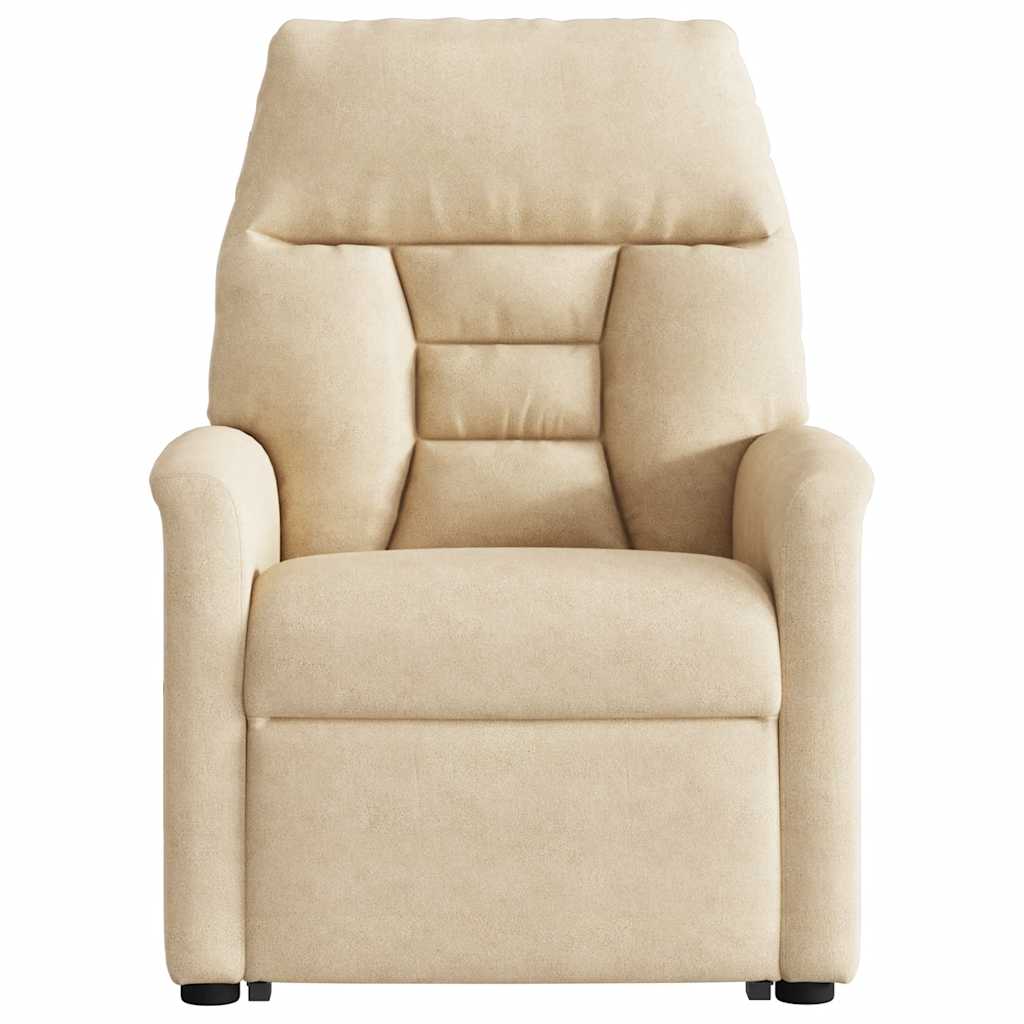 Fauteuil inclinable crème tissu microfibre