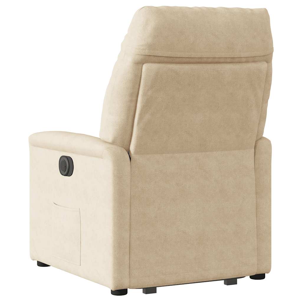Fauteuil inclinable crème tissu microfibre