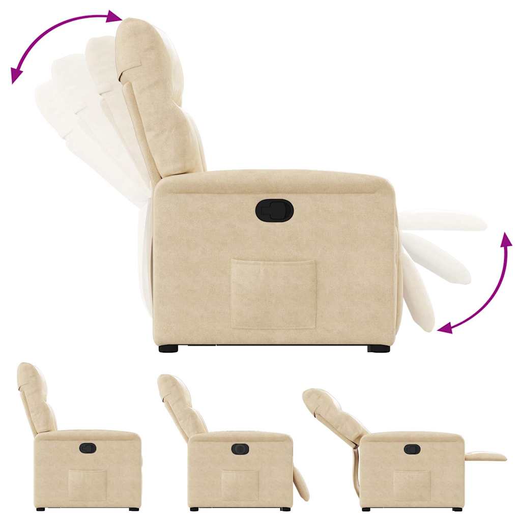 Fauteuil inclinable crème tissu microfibre
