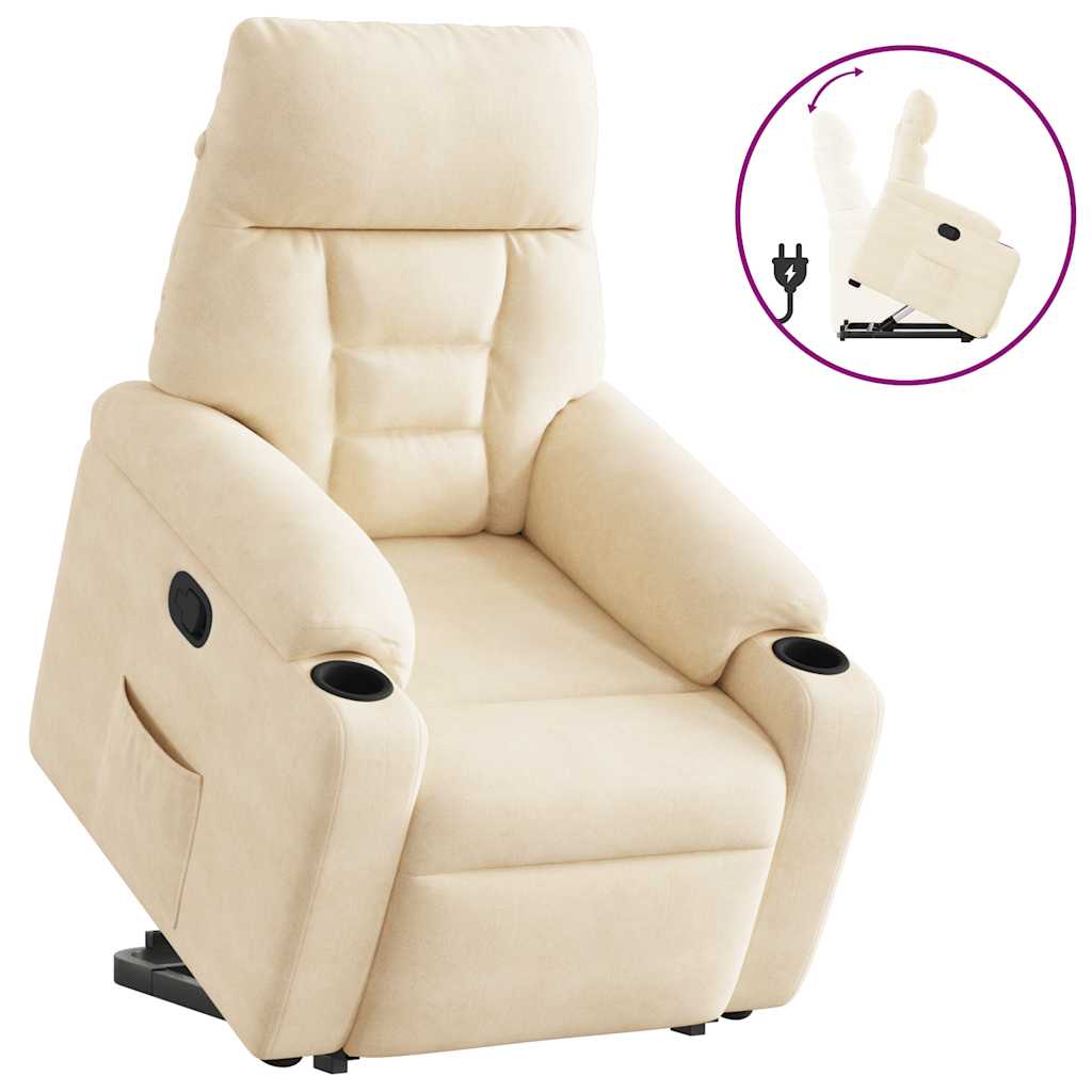 Fauteuil inclinable beige tissu microfibre