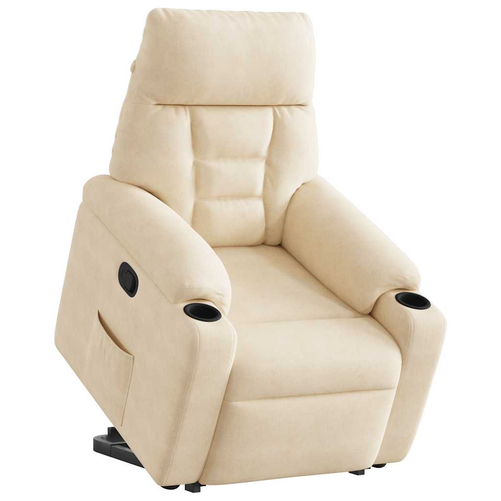 Fauteuil inclinable beige tissu microfibre