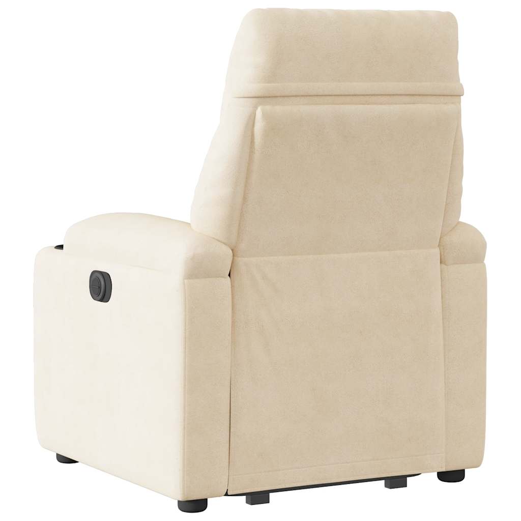 Fauteuil inclinable beige tissu microfibre