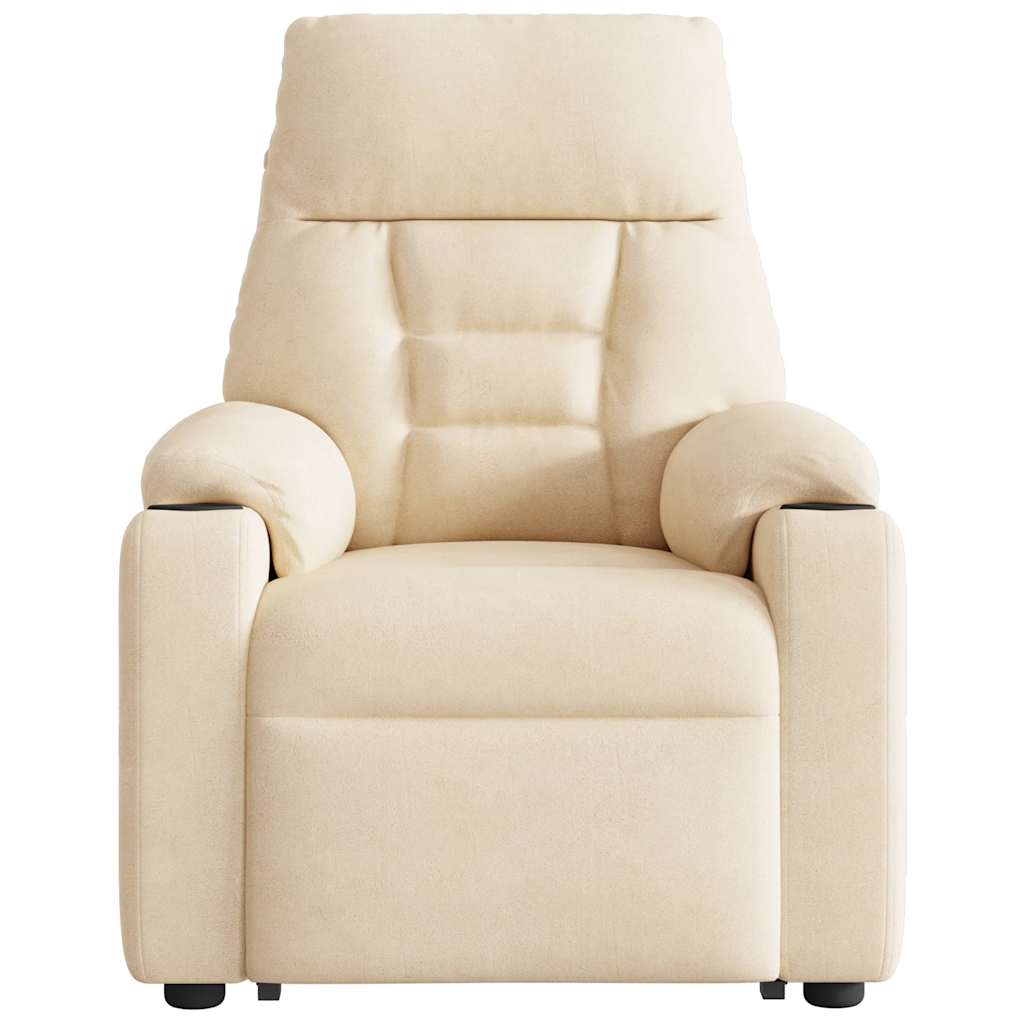 Fauteuil inclinable beige tissu microfibre