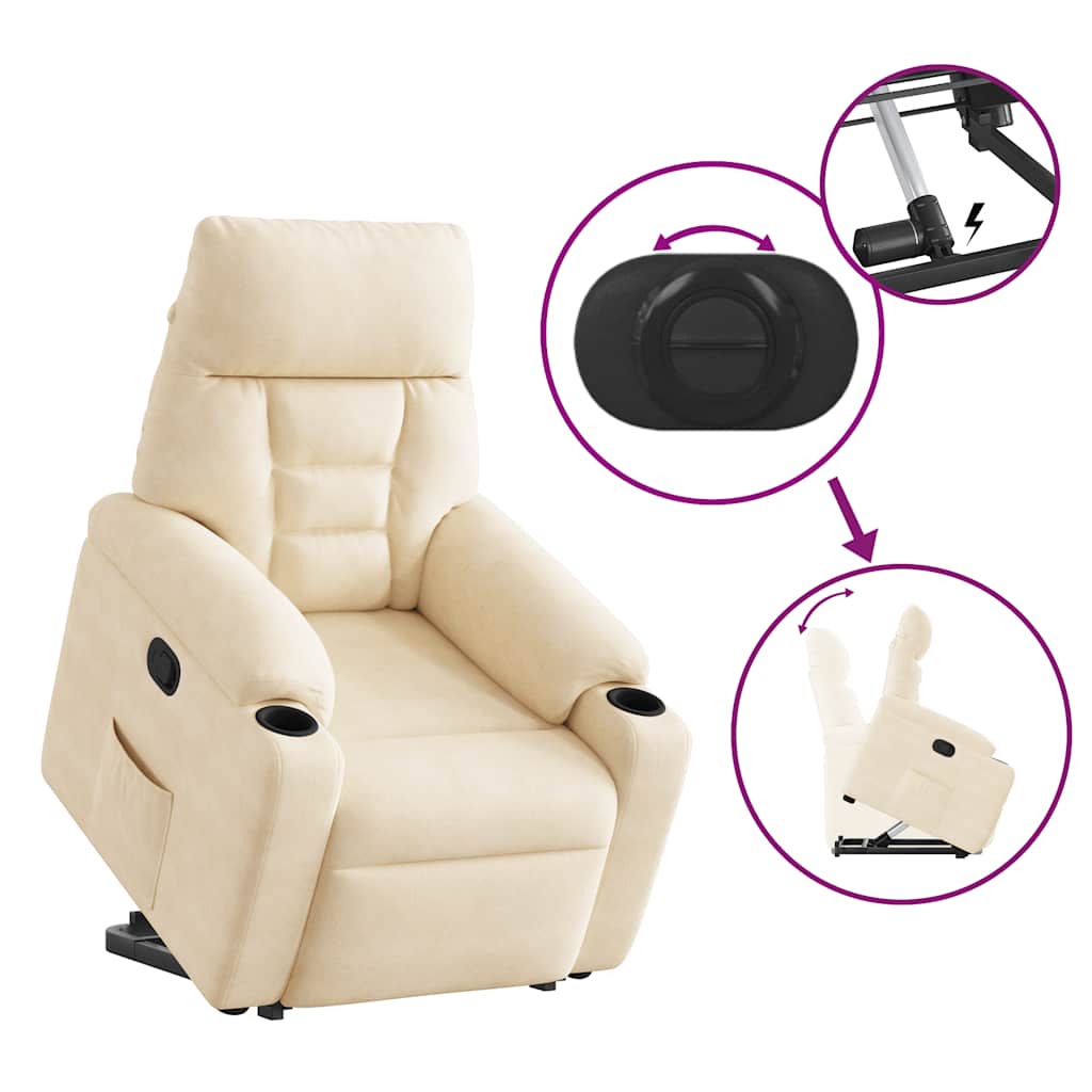 Fauteuil inclinable beige tissu microfibre