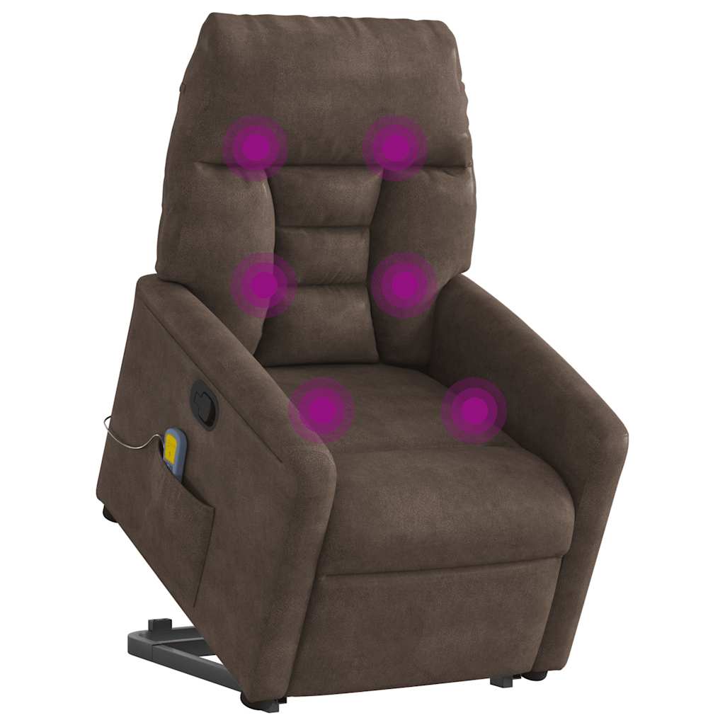 Fauteuil inclinable de massage marron tissu microfibre - XIOS