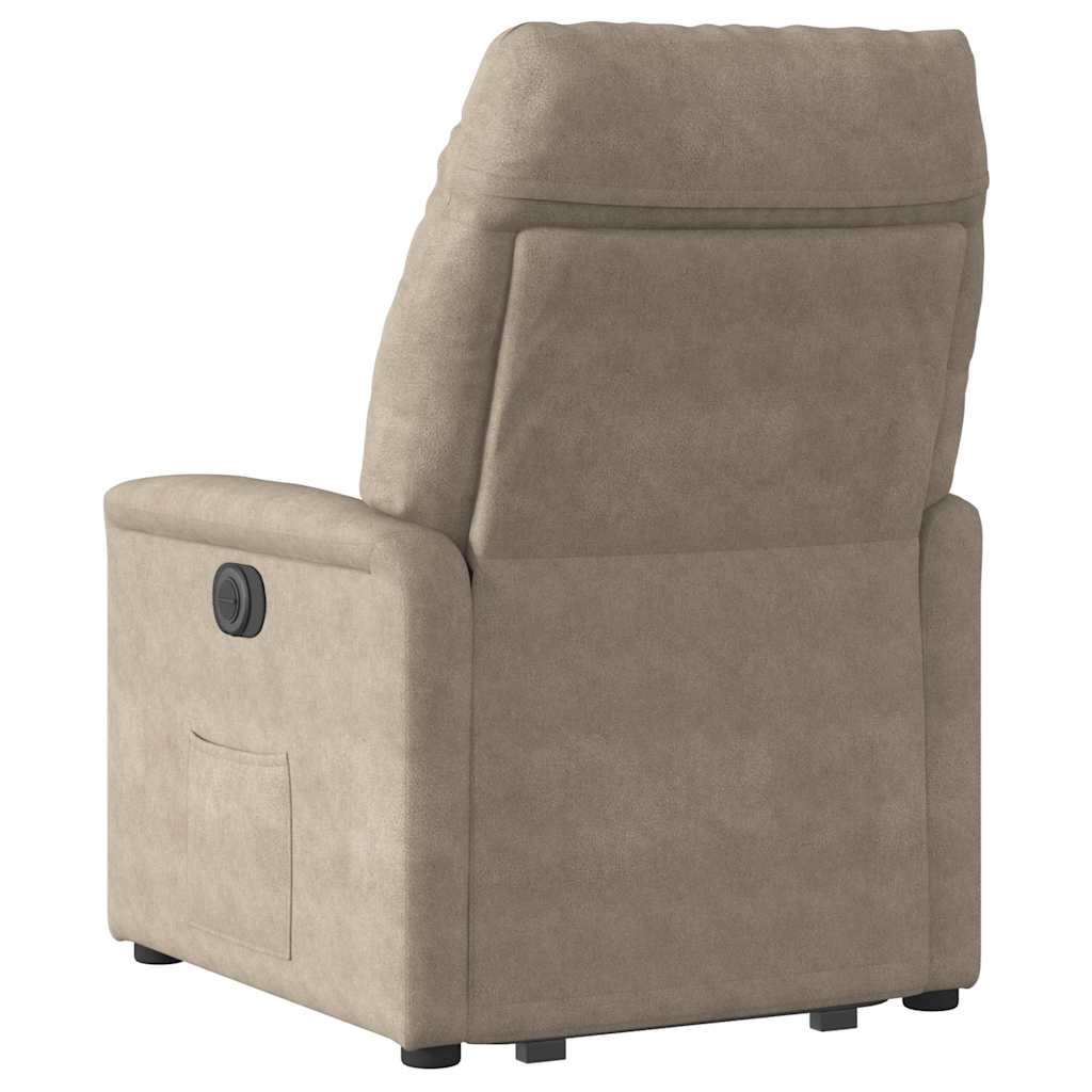 Fauteuil inclinable de massage taupe tissu microfibre