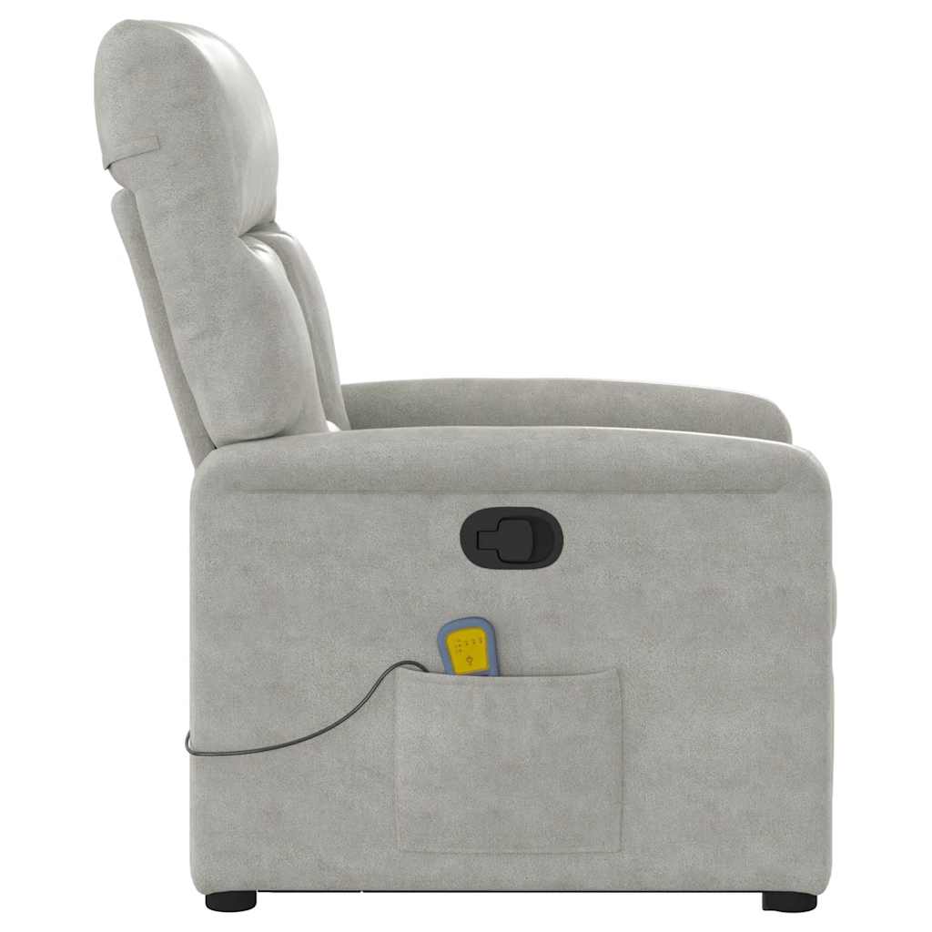 Fauteuil inclinable de massage gris clair tissu microfibre - XIOS