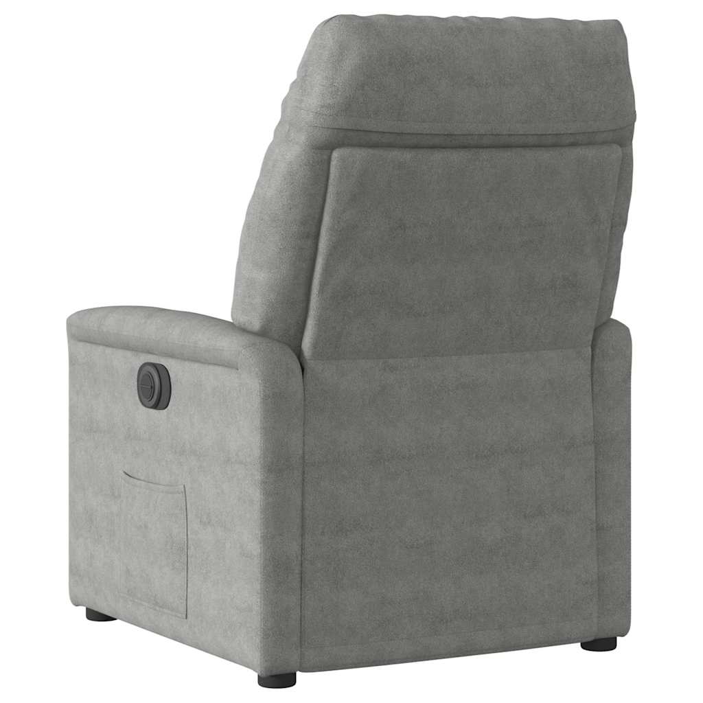 Fauteuil inclinable de massage gris foncé tissu microfibre