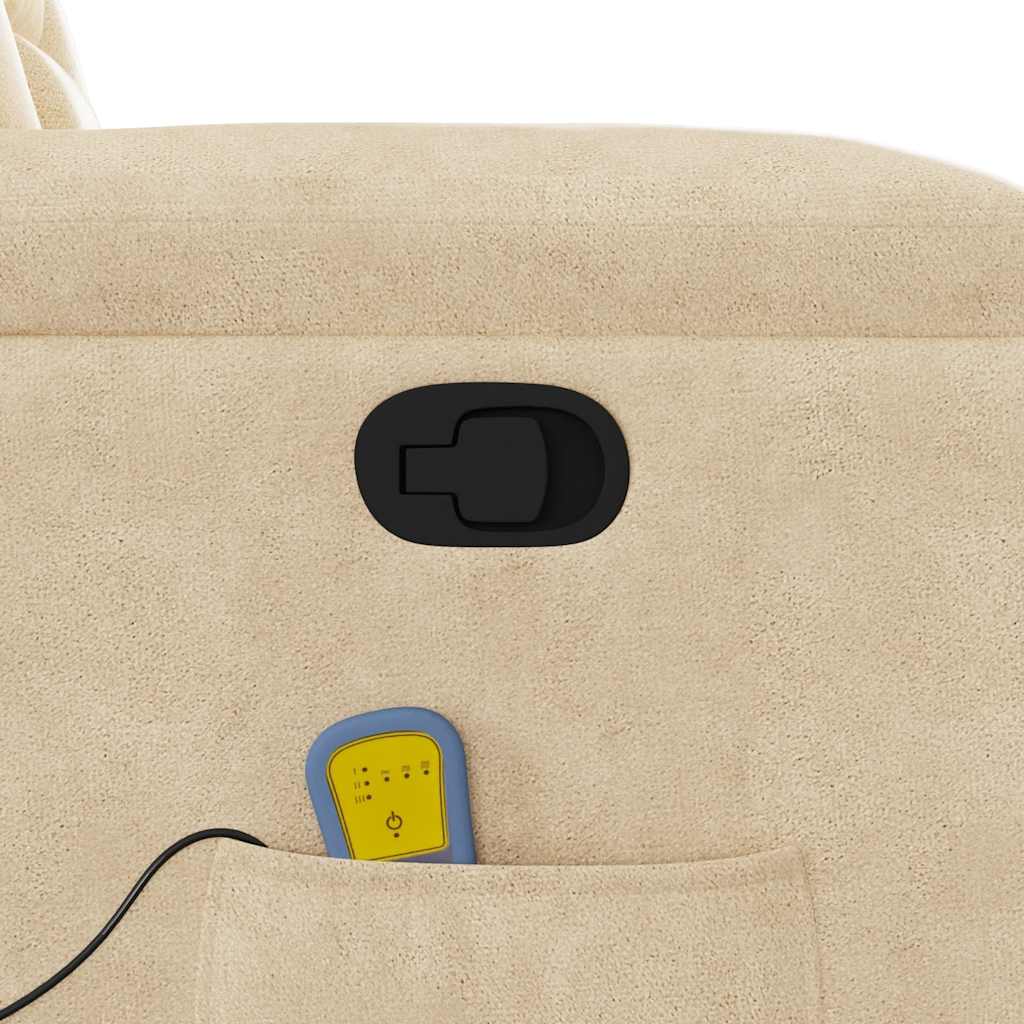 Fauteuil inclinable de massage crème tissu microfibre
