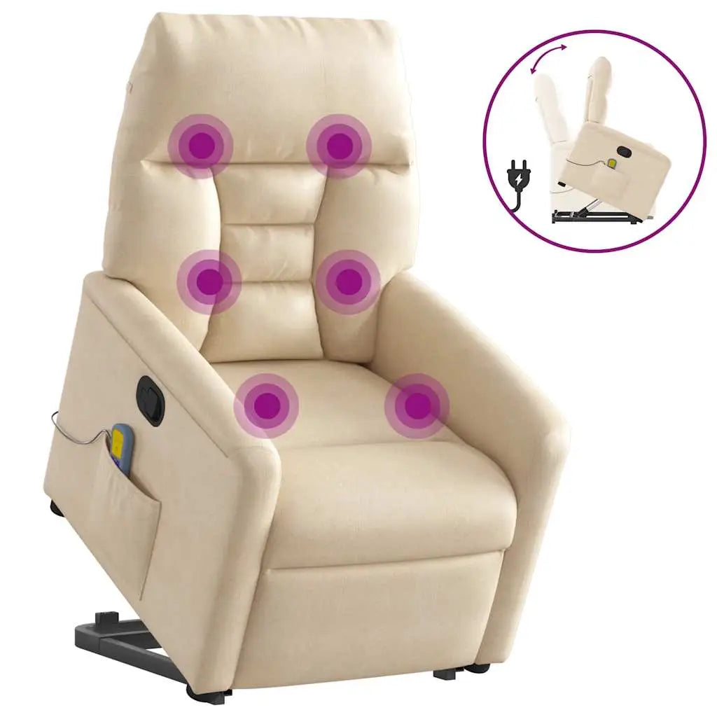 Fauteuil inclinable de massage beige tissu microfibre - XIOS
