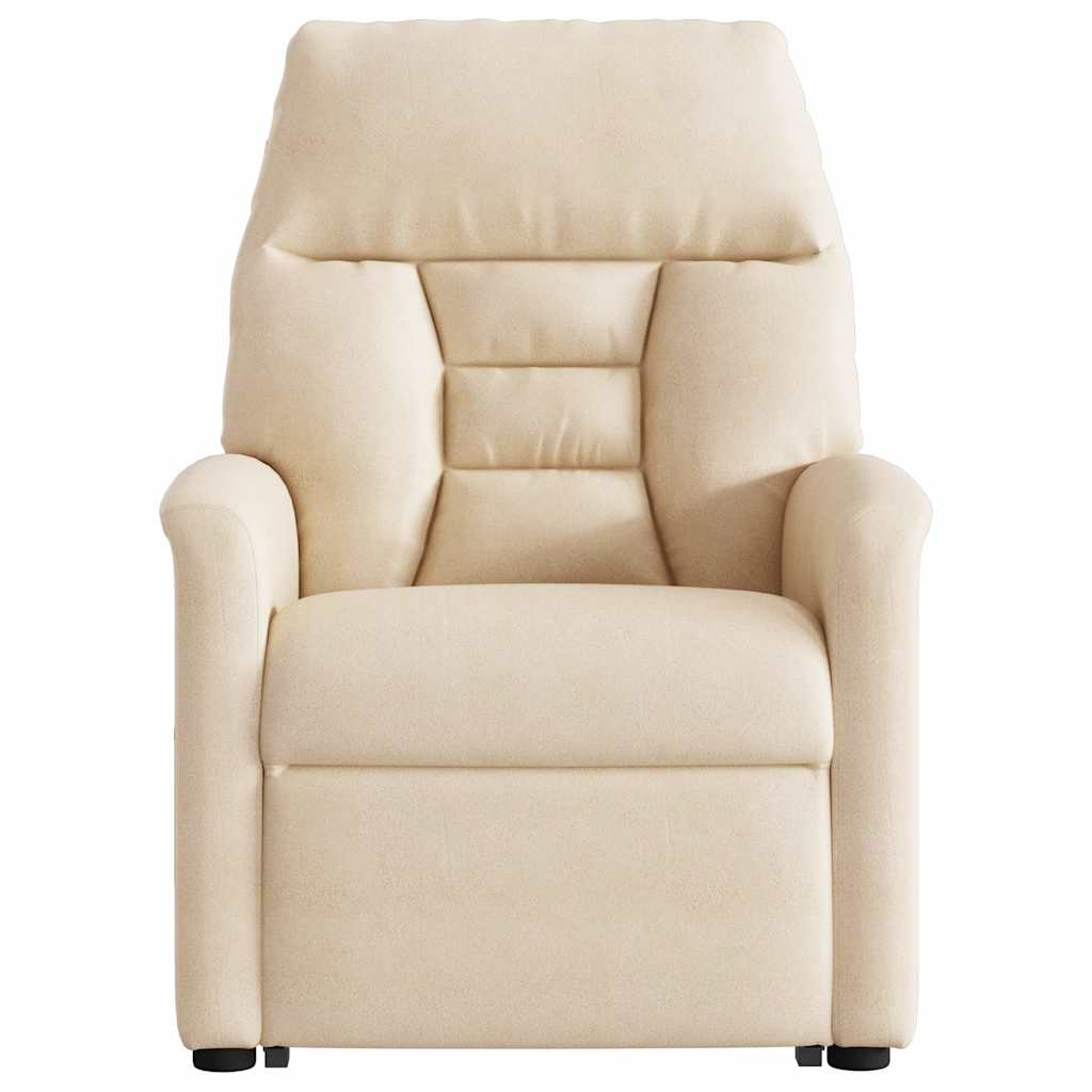 Fauteuil inclinable de massage beige tissu microfibre