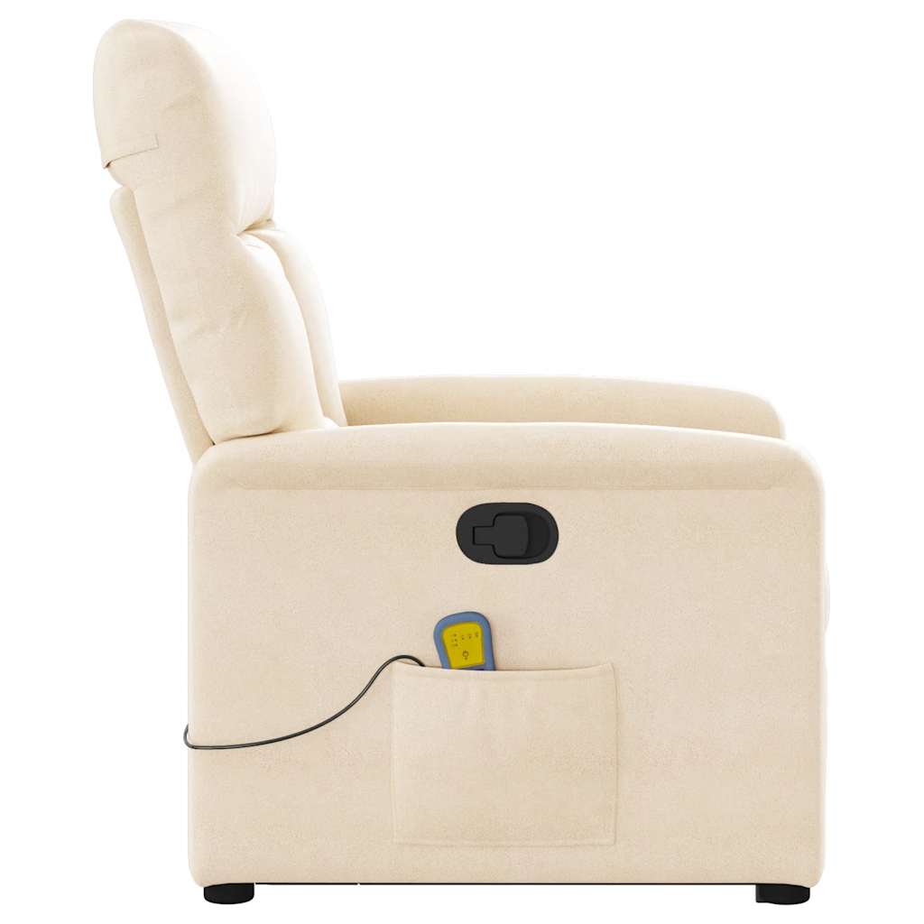Fauteuil inclinable de massage beige tissu microfibre
