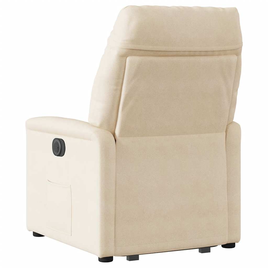 Fauteuil inclinable de massage beige tissu microfibre