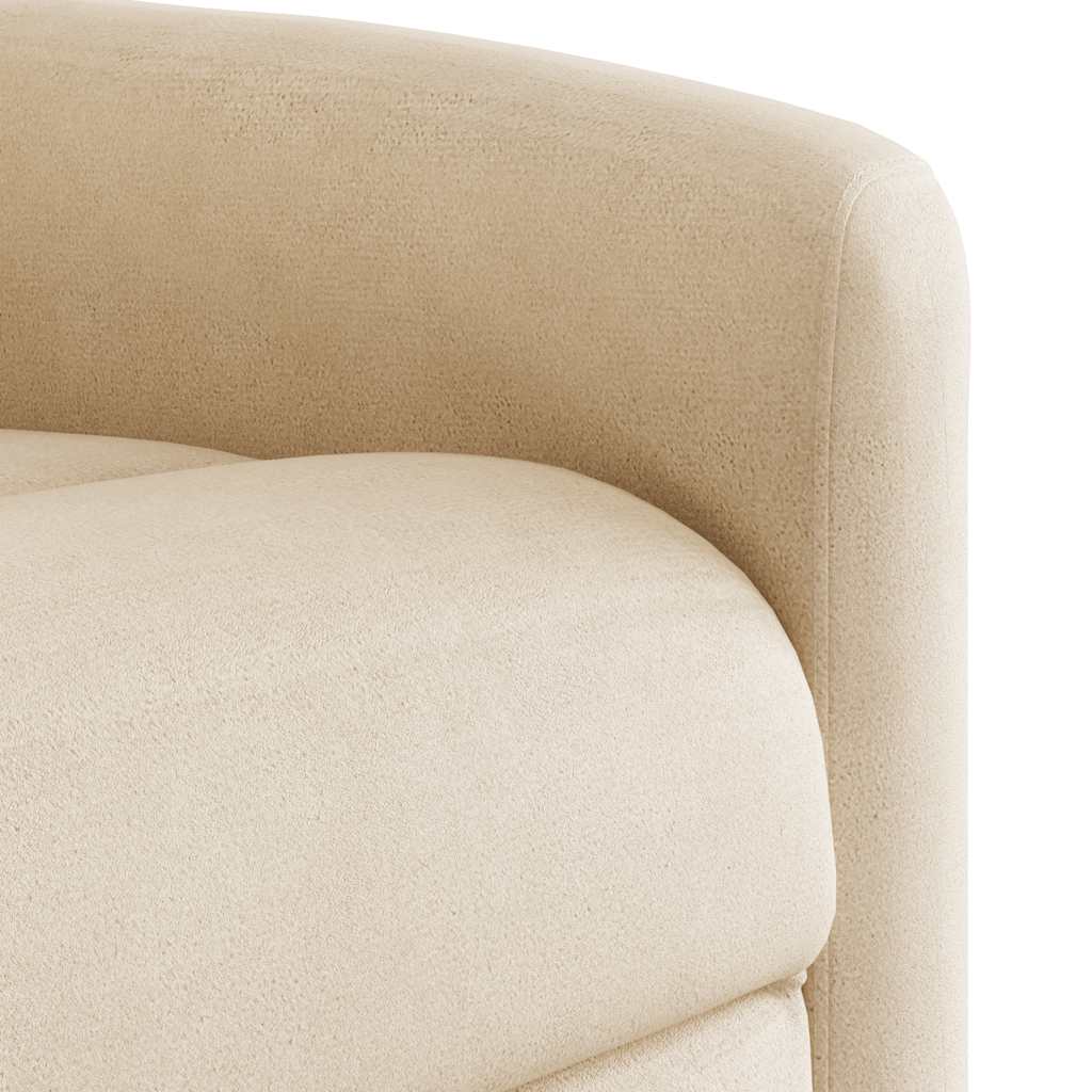 Fauteuil inclinable de massage beige tissu microfibre