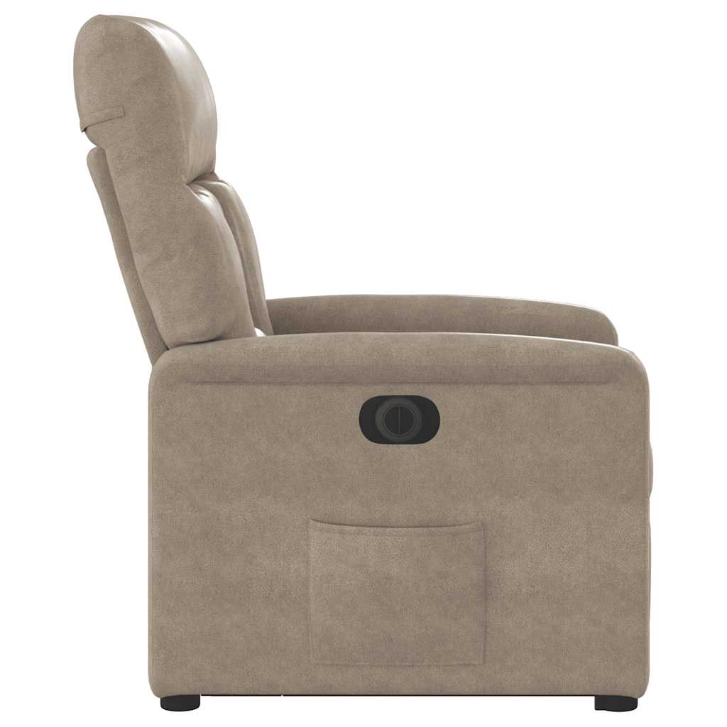 Fauteuil inclinable électrique taupe tissu microfibre
