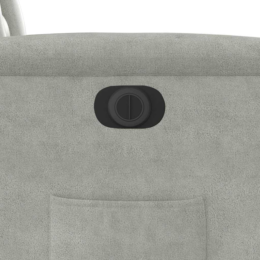 Fauteuil inclinable électrique gris clair tissu microfibre - XIOS