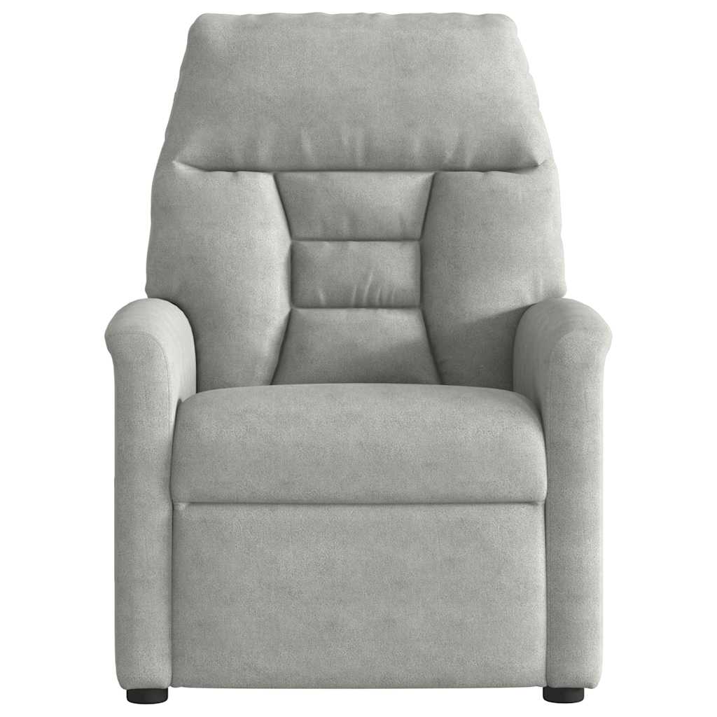 Fauteuil inclinable électrique gris clair tissu microfibre - XIOS